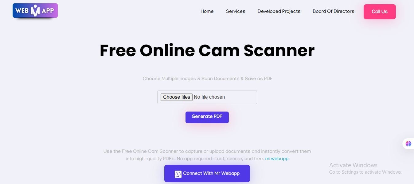 Cam Scanner Online Free 2025 by MrWebApp