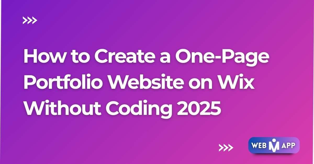 One-page portfolio website built on Wix without coding