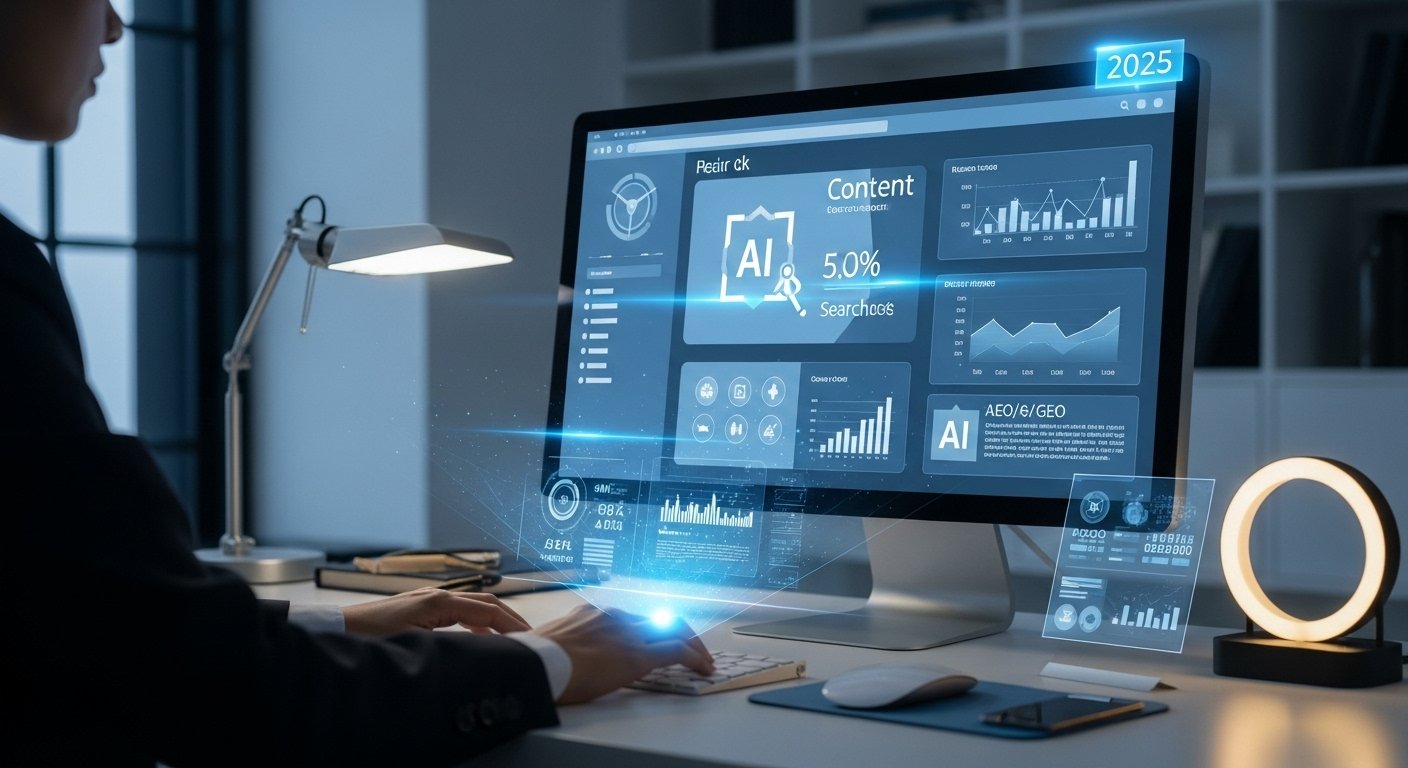 Marketer optimizing content for generative search engines in 2025